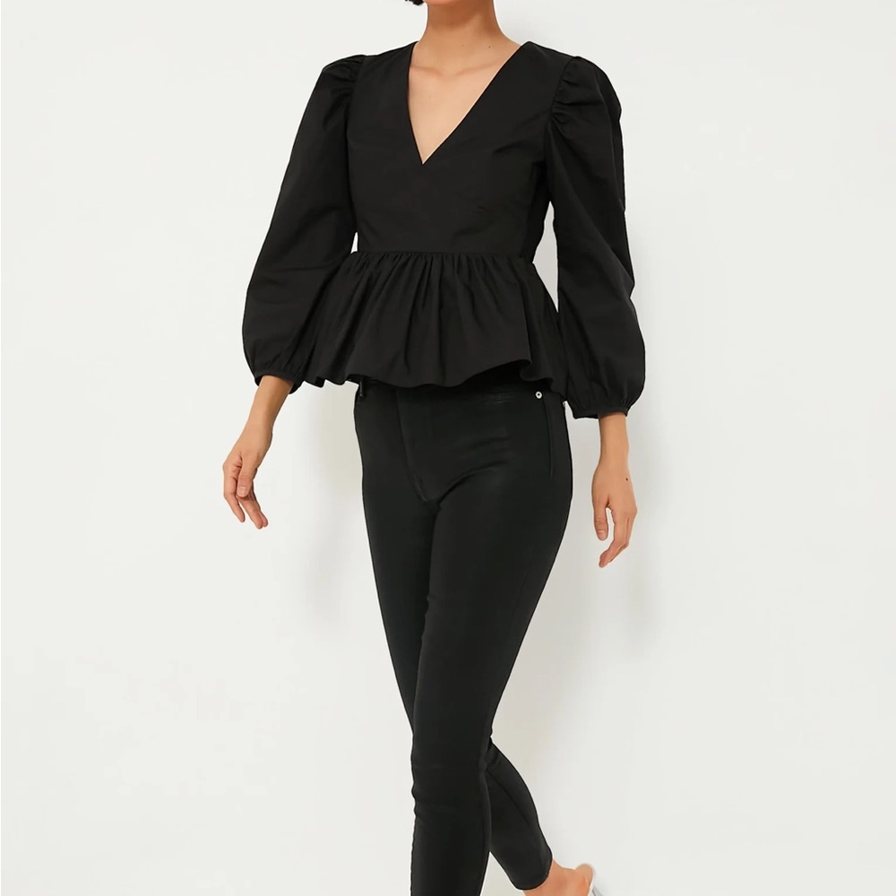 Black Puff Sleeve Elaina Blouse